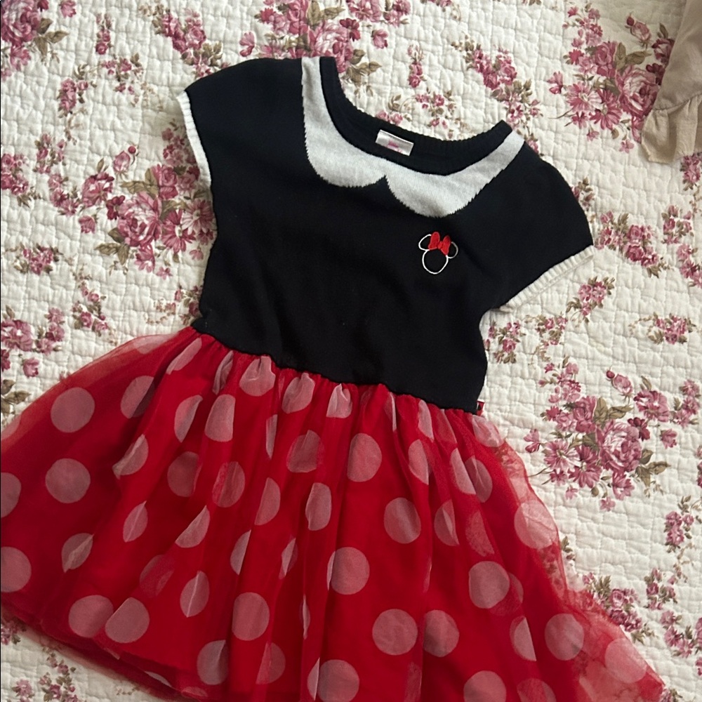 Disney Minnie Pink & Black Logo Tag Shirt